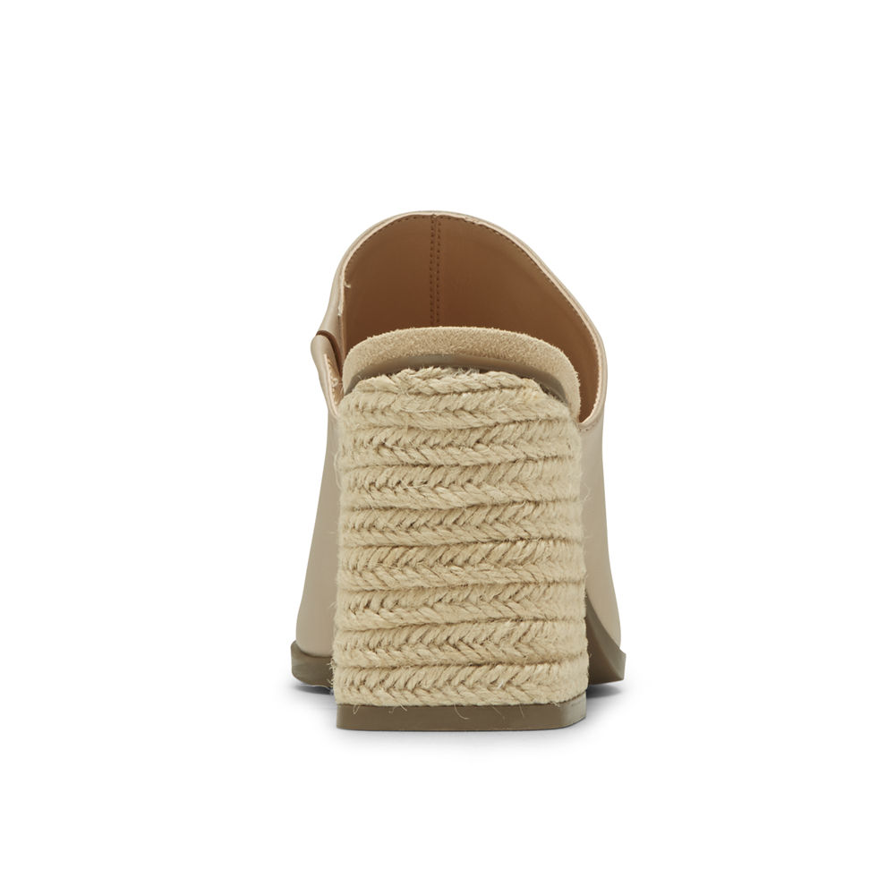 Rockport Womens Slides Beige - Total Motion Amara - UK 568-KJSNPB